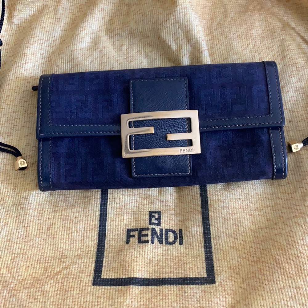 Authentic Fendi zucca long wallet